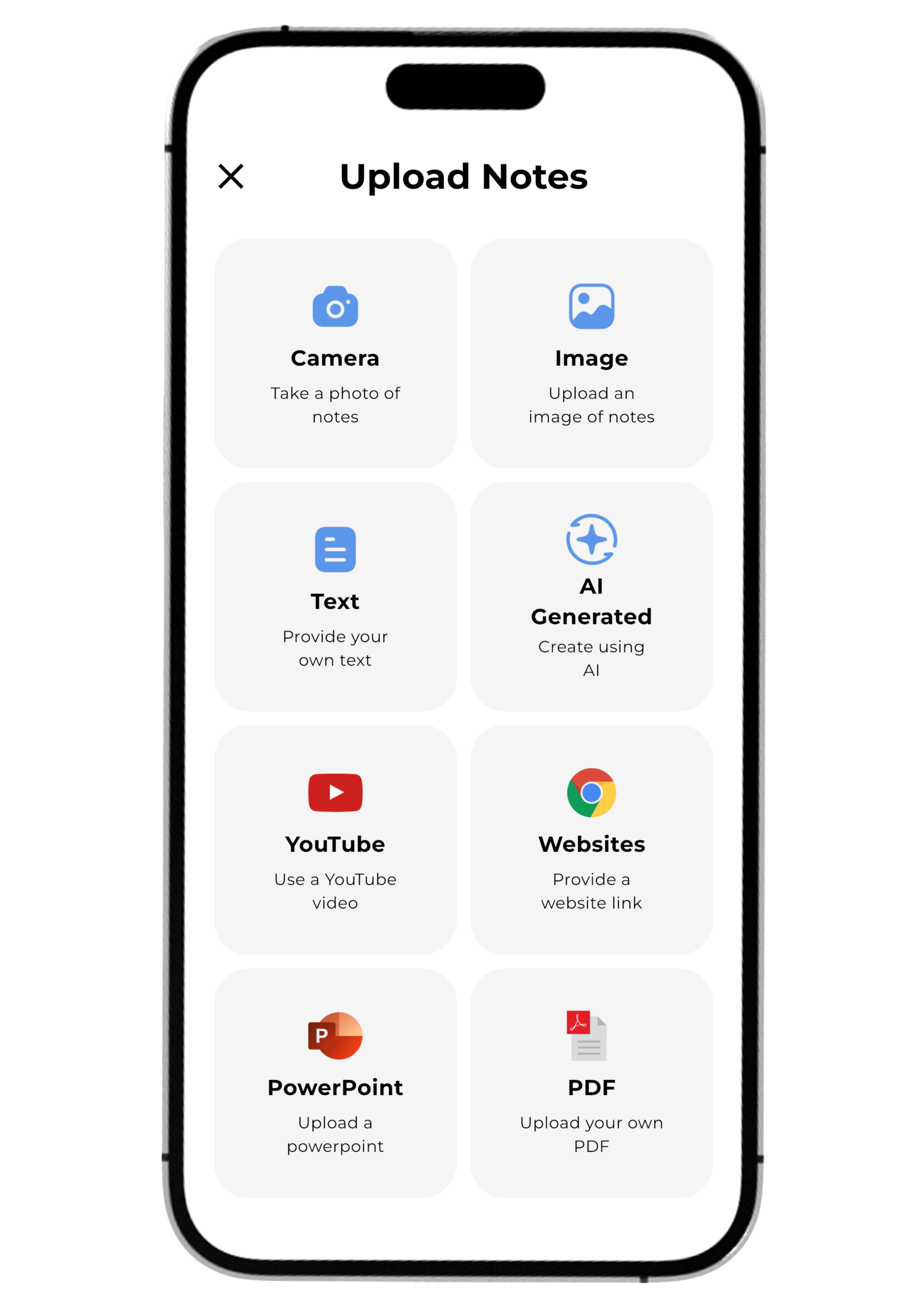 Upload Content Screen